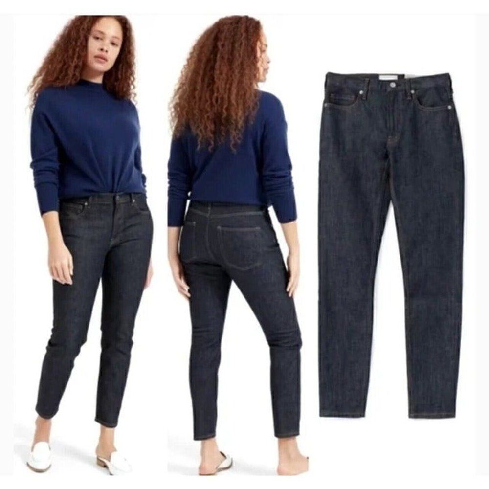 Everlane Womens Mid Rise Skinny Denim Jeans Dark Indigo Cropped Ankle 26 NWOT